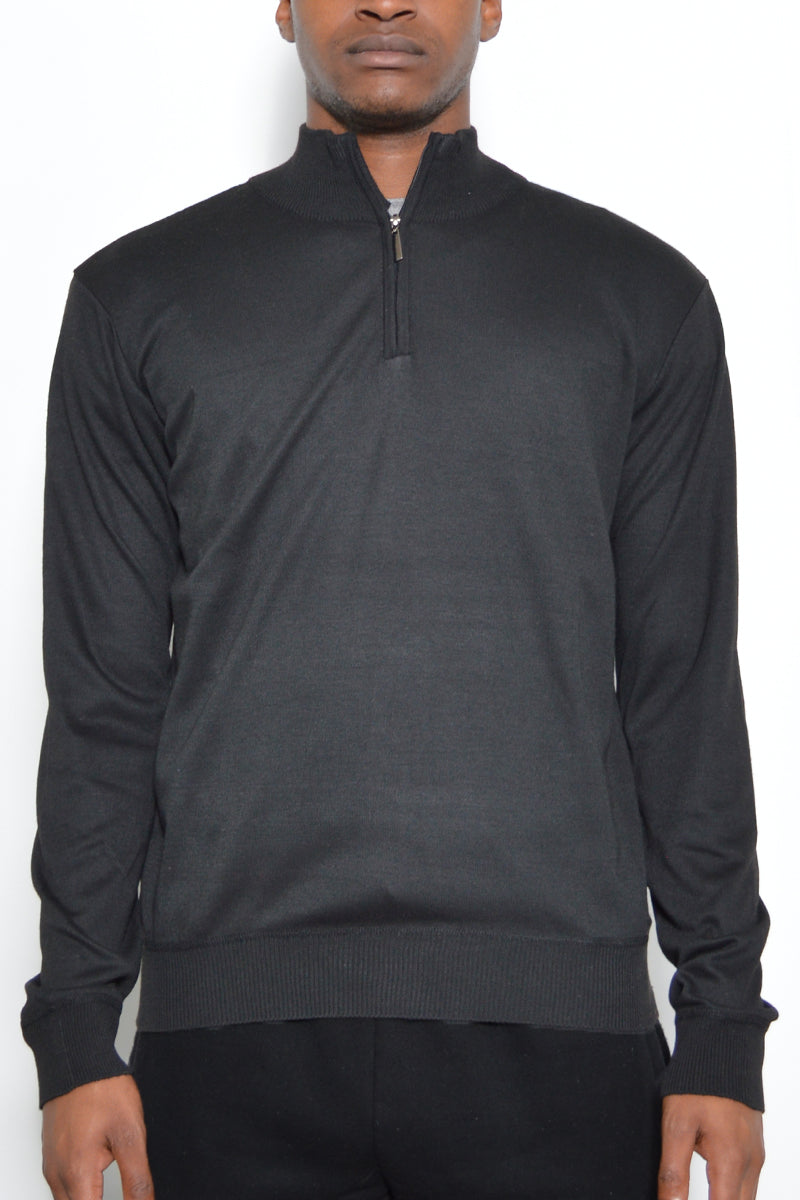 Solid Quarter Zip Sweater
