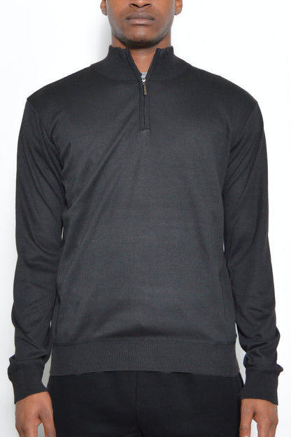 Solid Quarter Zip Sweater