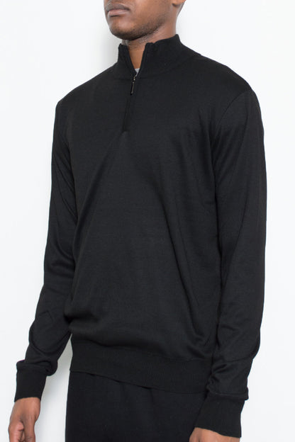 Solid Quarter Zip Sweater
