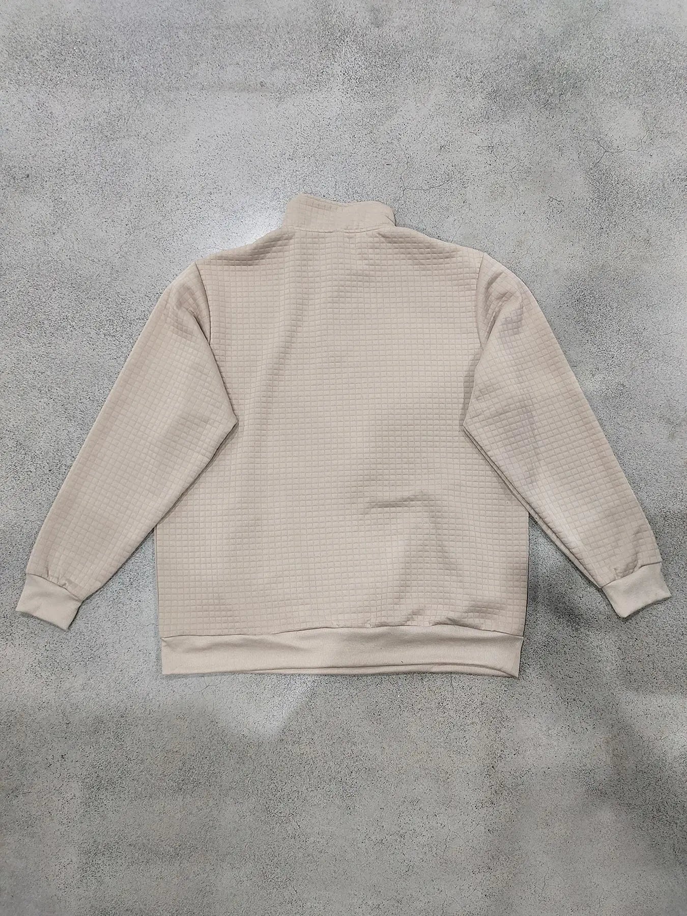 2025 Half-Zip Sweatshirt for Men, Autumn and Winter Jacquard Small Check Stand Collar Casual Pullover Fashion Men's Sweatshirt